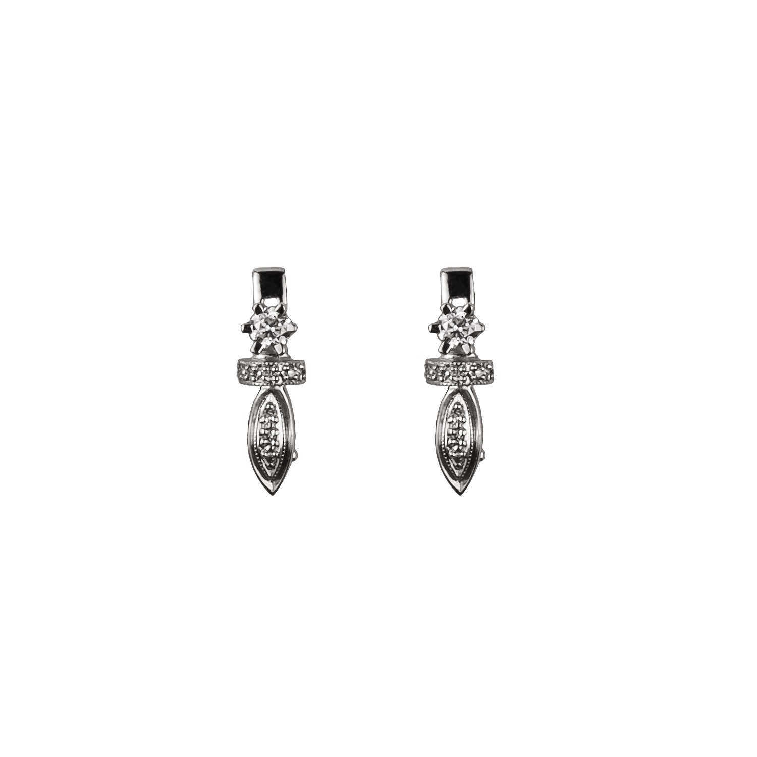 Серьги Au-585: 3.26 г: Бриллиант: