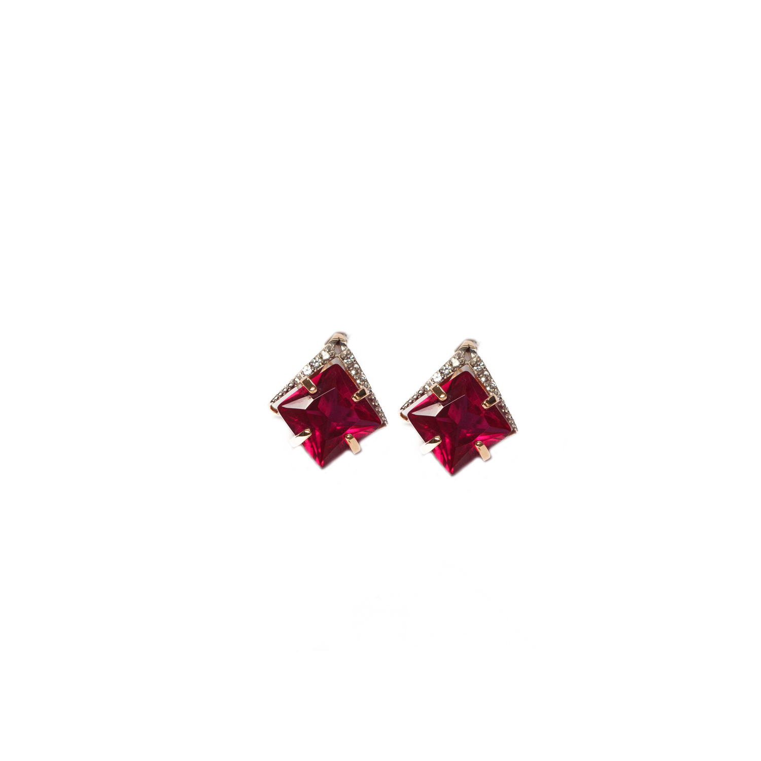 Серьги Au-585: 4.3 г: Корунд: