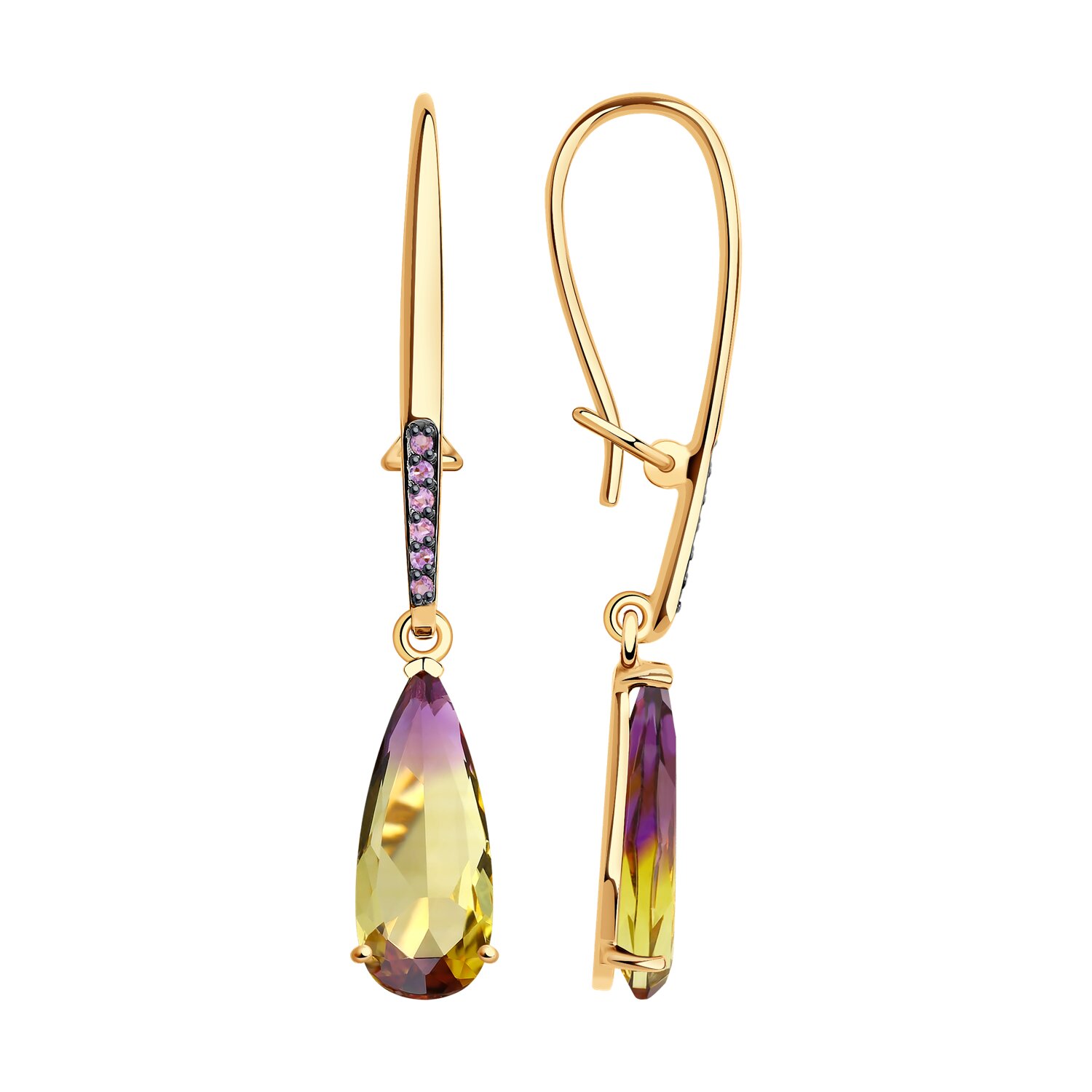 Серьги Au-585: 2.86 г:Ситалл