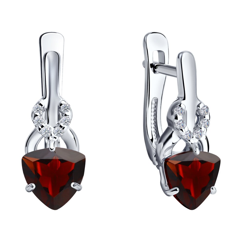 Серьги Ag-925: 2.1 г: Гранат: